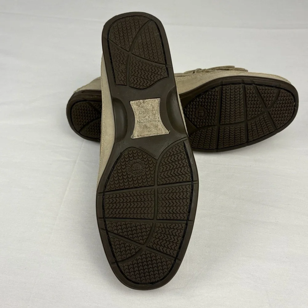 Johnston Murphy Passport Beige Leather Tassel Kiltie Loafers 9M Brazil EUC